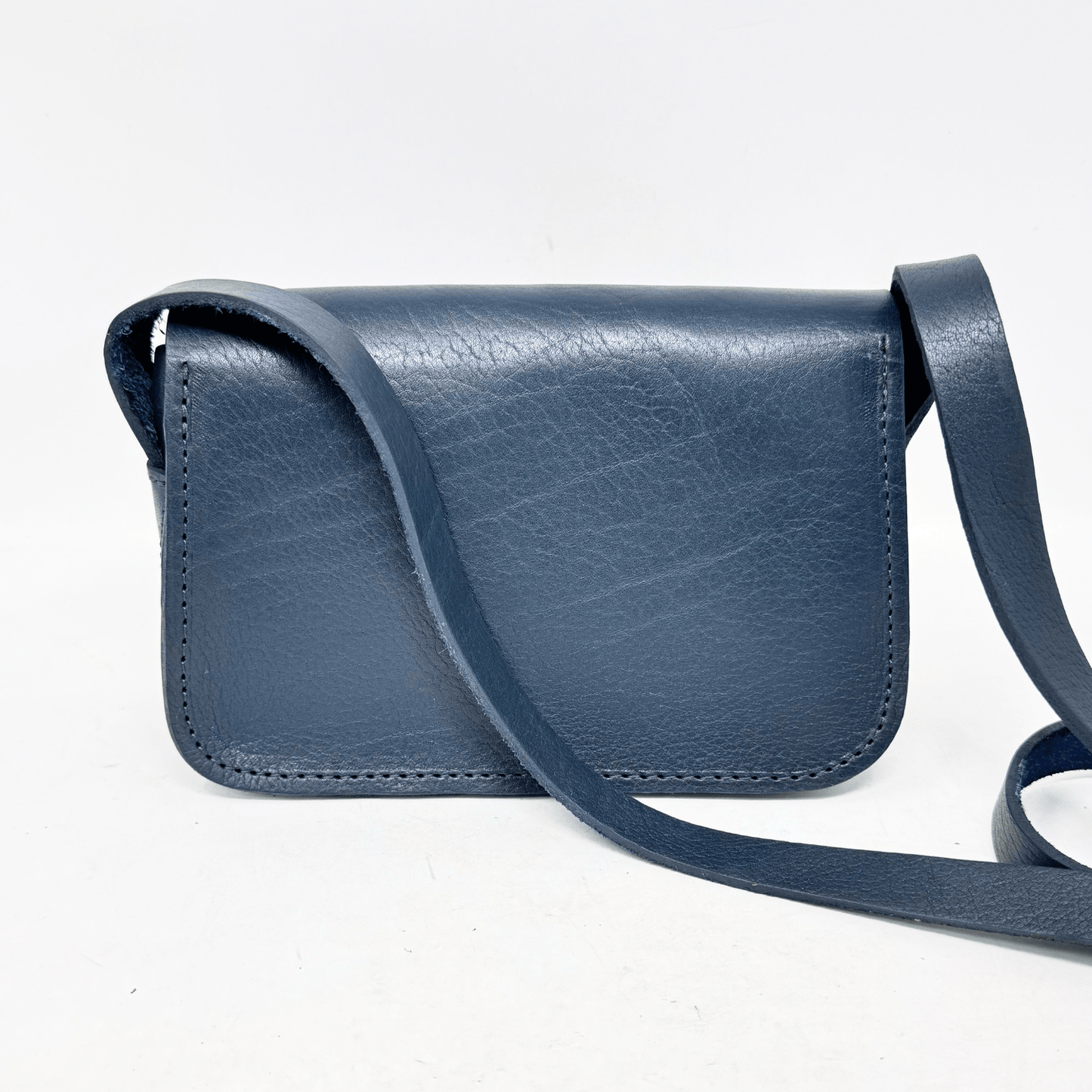 Noah Leather Wallet Crossbody Bag Blue - Artisan Stories