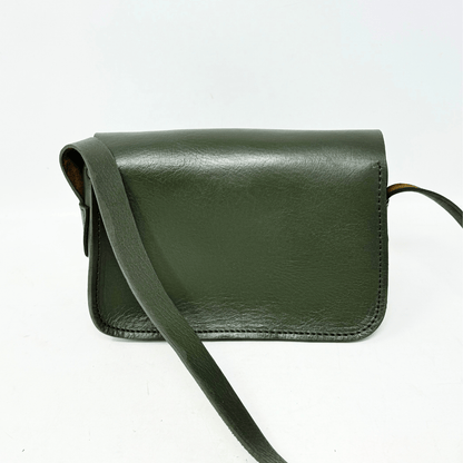 Noah Leather Wallet Crossbody Bag Green - Artisan Stories