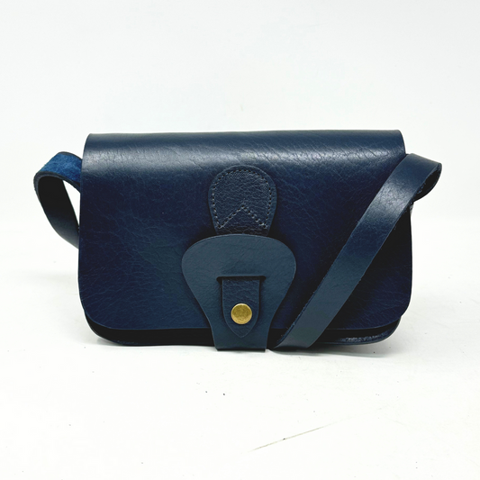 Noah Leather Wallet Crossbody Bag Blue