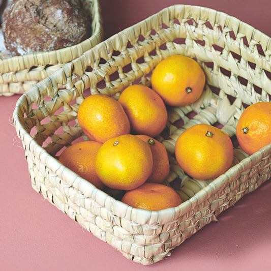 Palm Leaf Weave Open Storage Basket - Artisan Stories