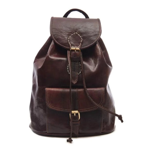 sac a dos Leather Backpack Chocolate Brown - Artisan Stories