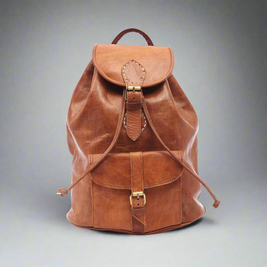 Light Brown Sac a Dos Leather Backpack