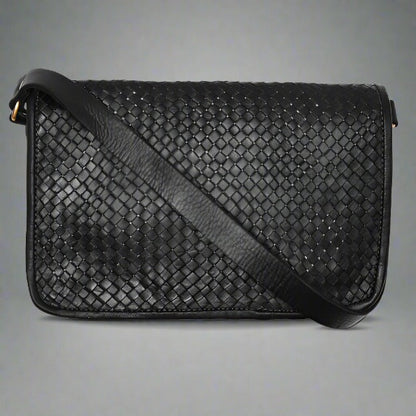 SALE Charlotte Woven Shoulder Bag - Black - Artisan Stories