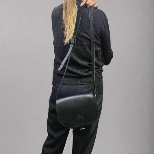 Sam Leather Saddle Bag - Black - Artisan Stories