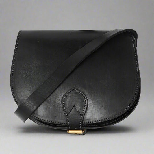 Sam Leather Saddle Bag - Black - Artisan Stories