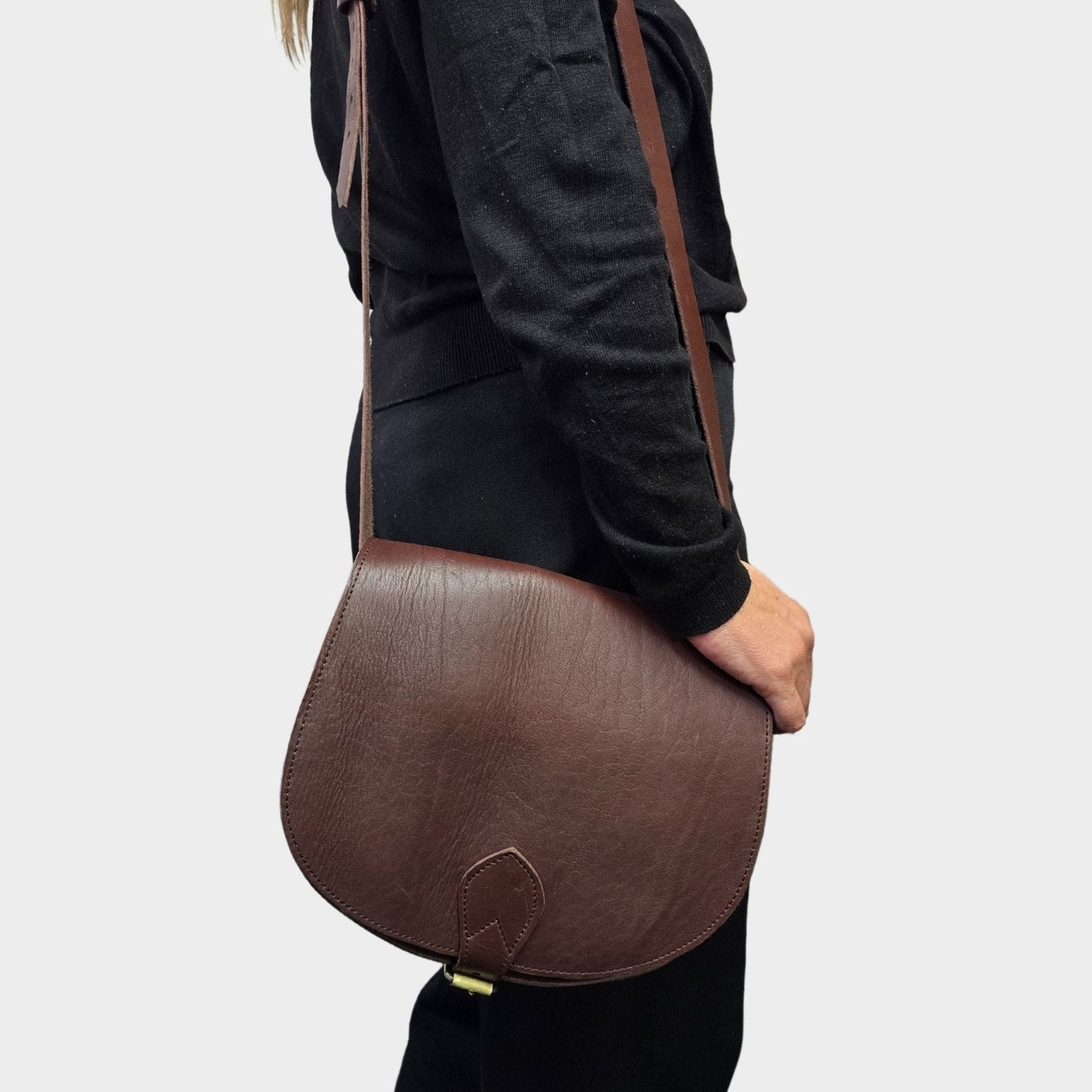 Sam Leather Saddle Bag - Dark brown - Artisan Stories