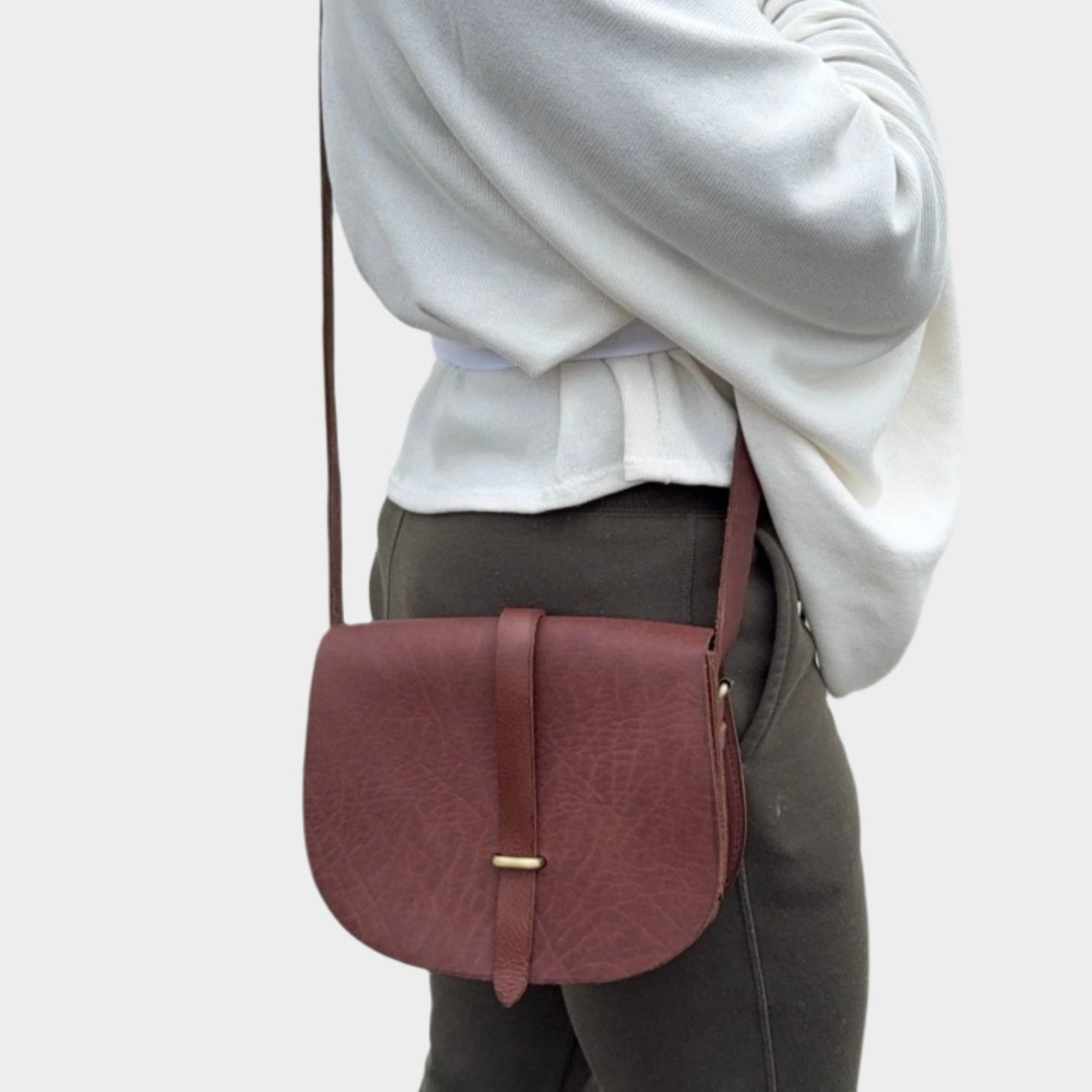 Sam Loop Dark Brown Leather Saddle Bag - Artisan Stories