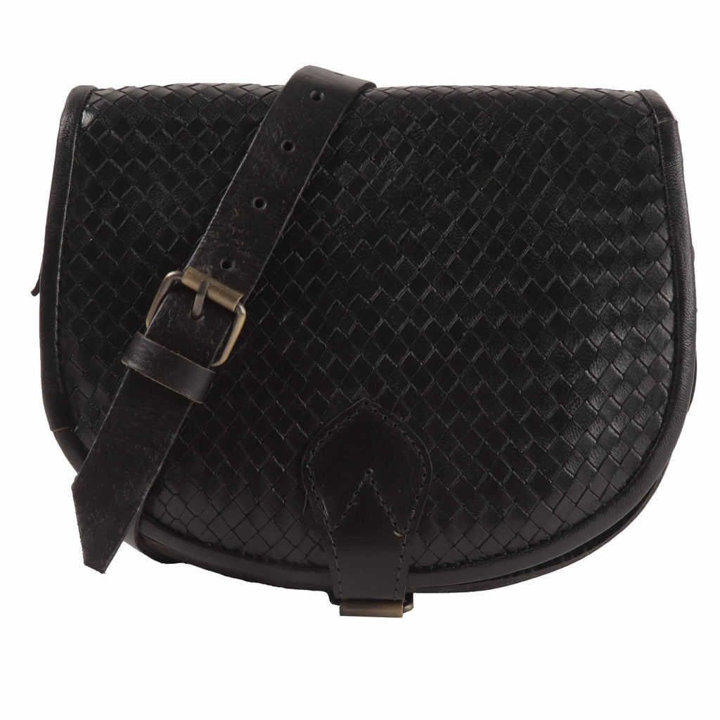 Sam Woven Saddle Bag -Black - Artisan Stories