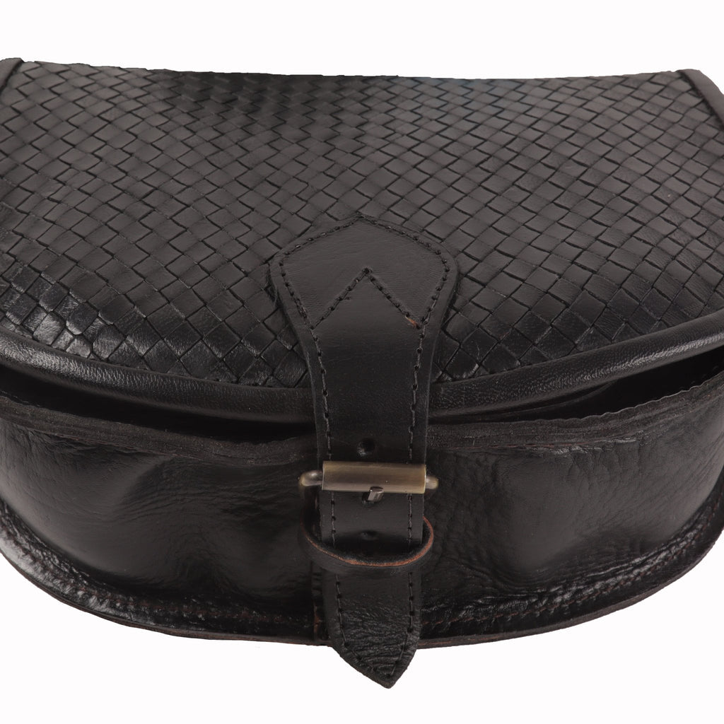 Sam Woven Saddle Bag -Black - Artisan Stories