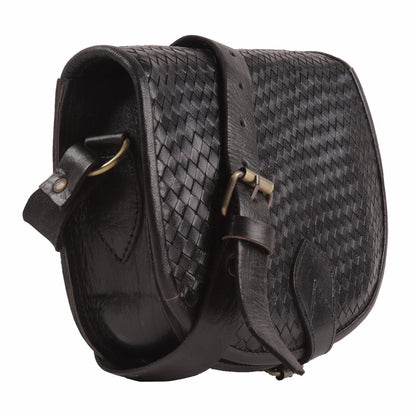 Sam Woven Saddle Bag -Black - Artisan Stories