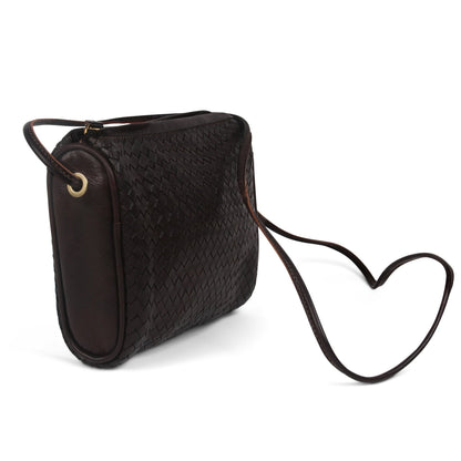 Simone Leather Crossbody bag dark brown - Artisan Stories