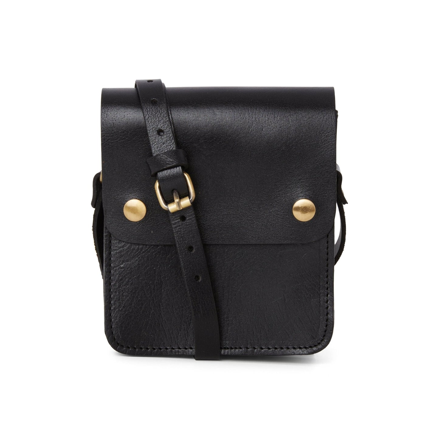 Small Leather Cross Body Pop Bag Black - Artisan Stories