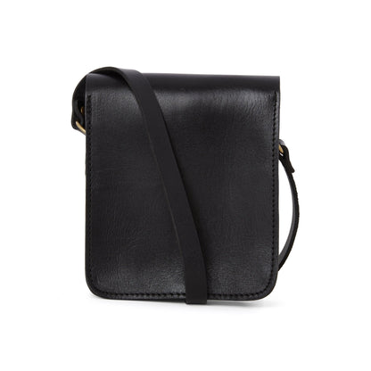 Small Leather Cross Body Pop Bag Black - Artisan Stories