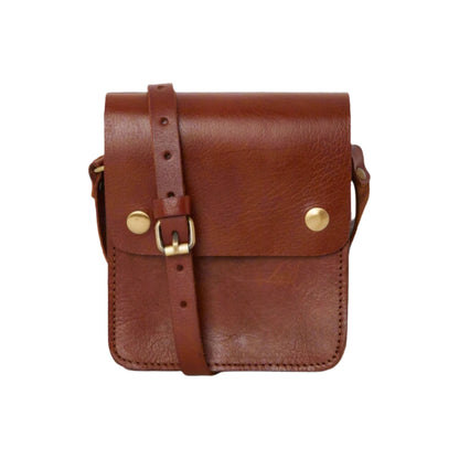 Small Leather Crossbody Pop Bag Tan - Artisan Stories