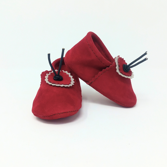 Suede Baby Slippers - Rust