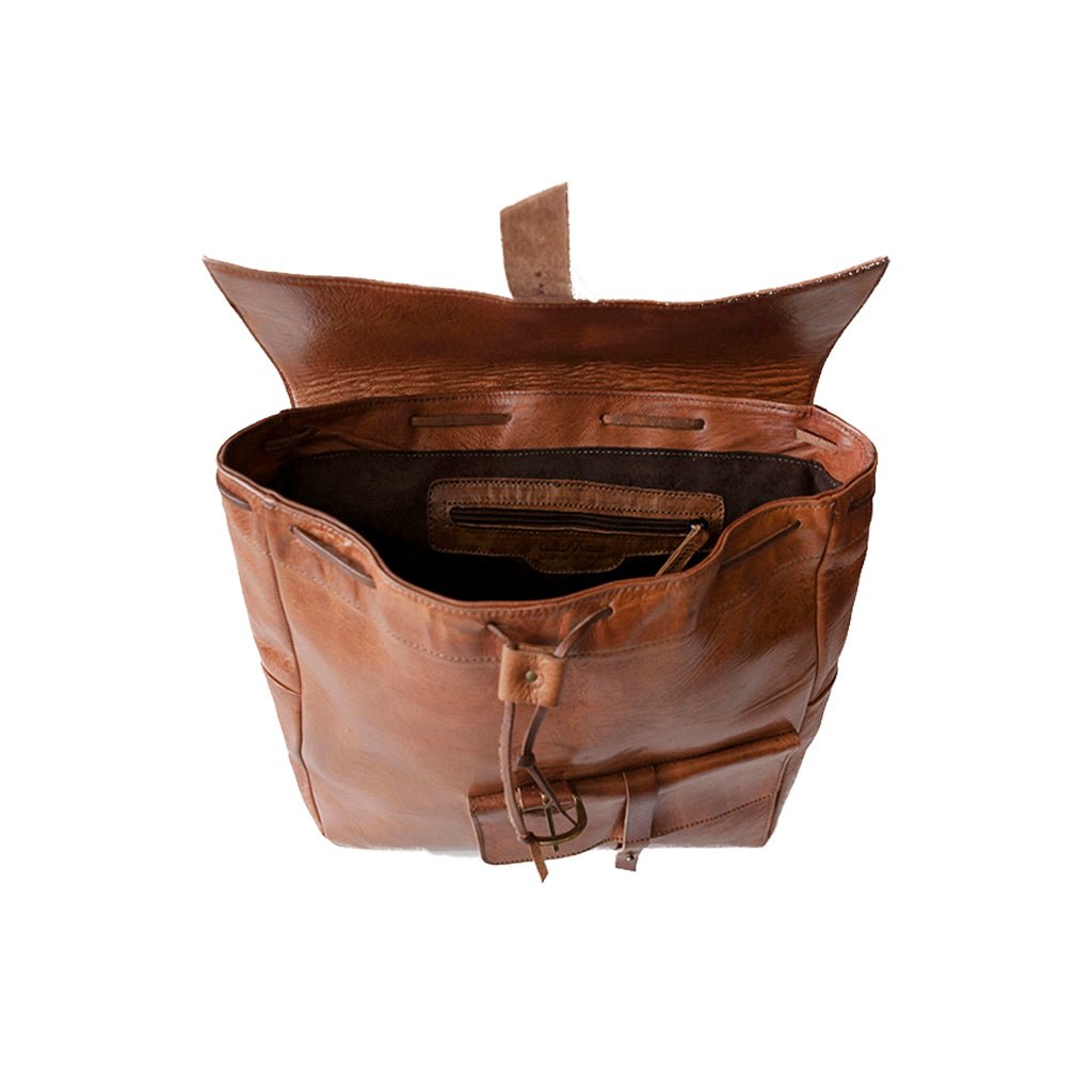 Square Backpack Bag - Light Brown - Artisan Stories