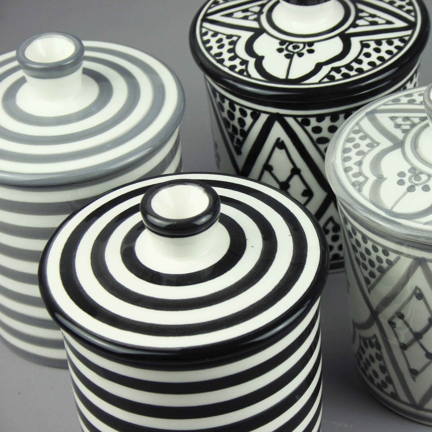 Striped Ceramic Storage Pot - Artisan Stories