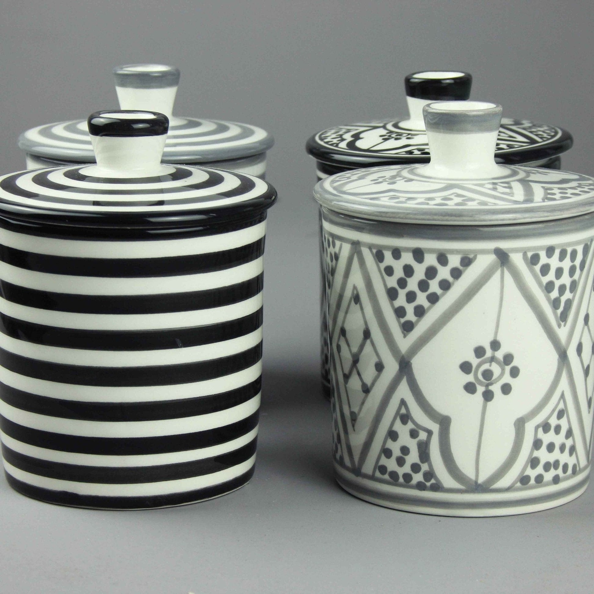 Striped Ceramic Storage Pot - Artisan Stories