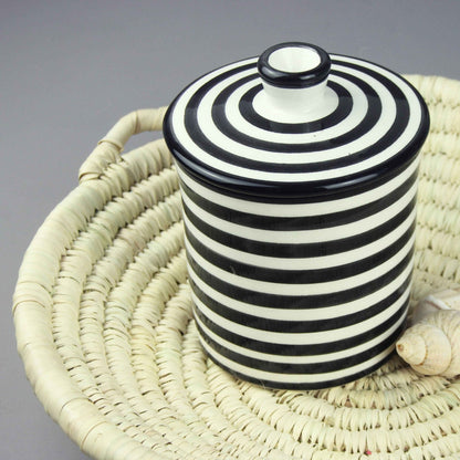 Striped Ceramic Storage Pot - Artisan Stories