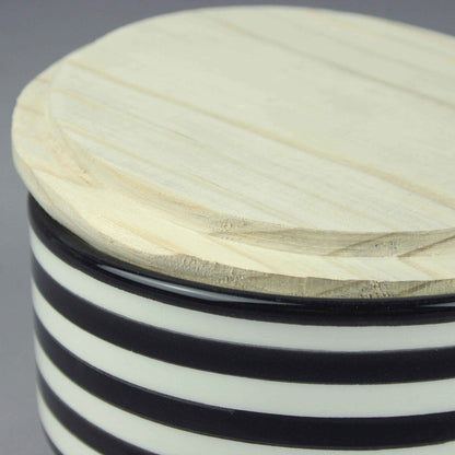 Striped Dish with wood lid - Artisan Stories