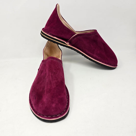 Unisex Leather Suede Slipper Thick Sole