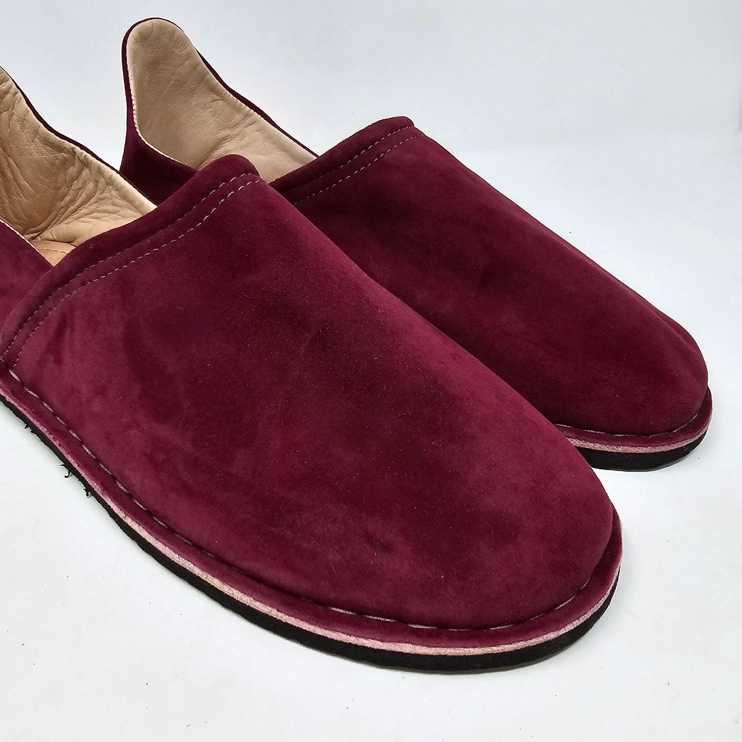 Unisex Leather Suede Slipper Thick Sole