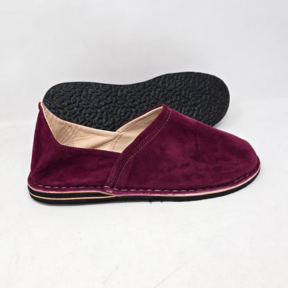 Unisex Leather Suede Slipper Thick Sole