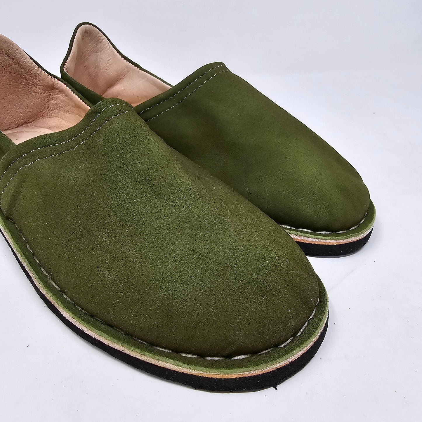 Unisex Leather Suede Slipper Thick Sole