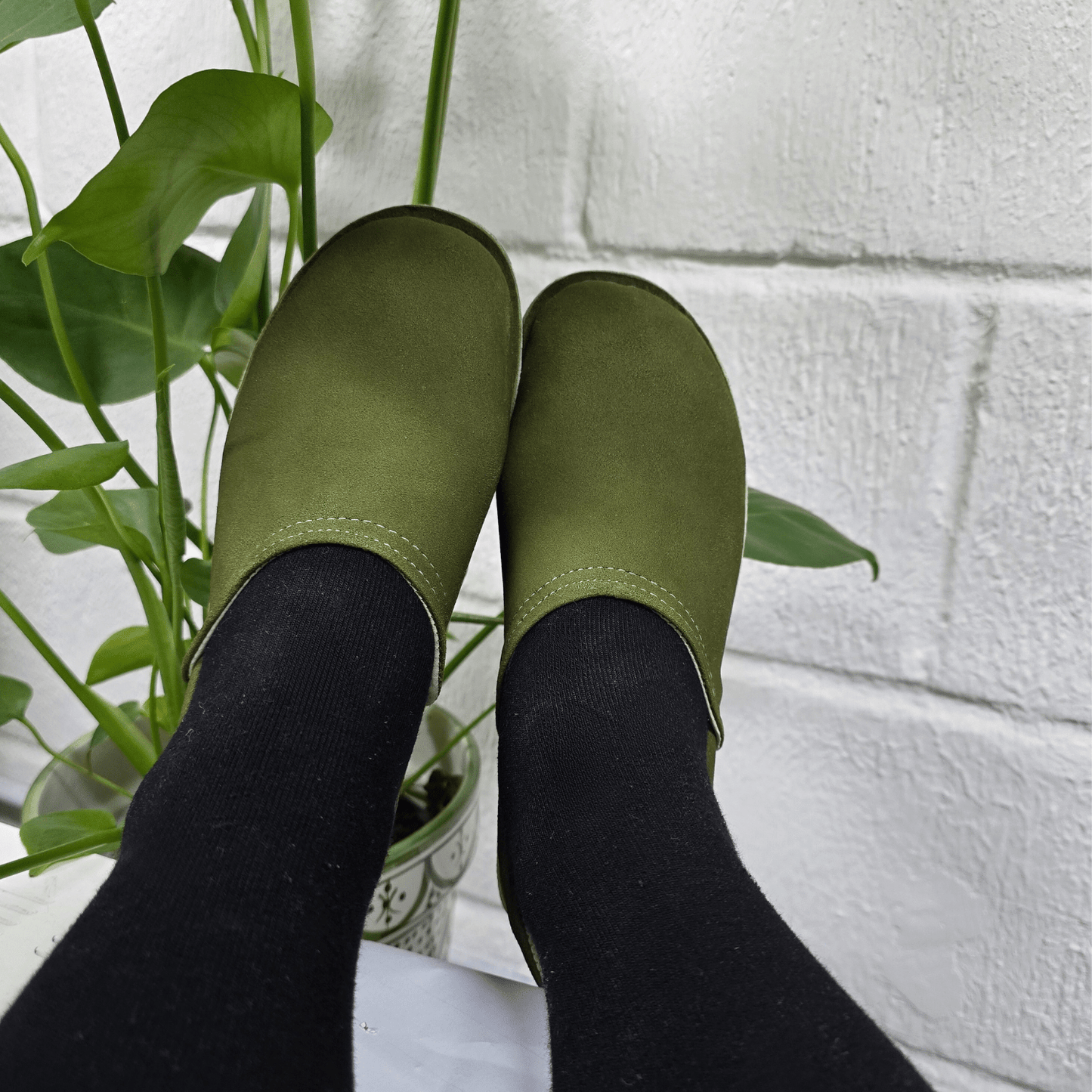 Unisex Leather Suede Slipper Thick Sole - Artisan Stories