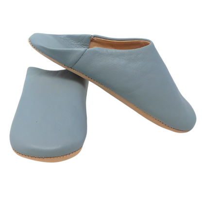 Women's leather slippers Light Grey