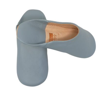 Women's leather slippers Light Grey