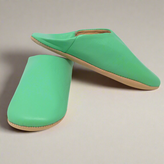 Mint Green Women's leather slippers