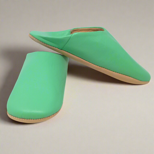 Mint Green Women's leather slippers