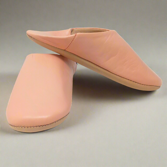 Women's leather slippers Pale Pink