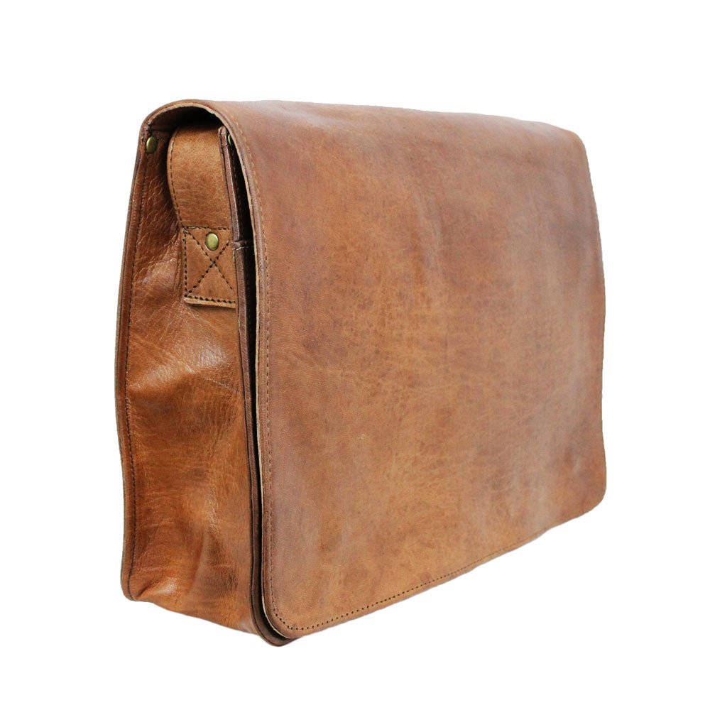 Victor Leather Messenger Bag - Tan - Artisan Stories