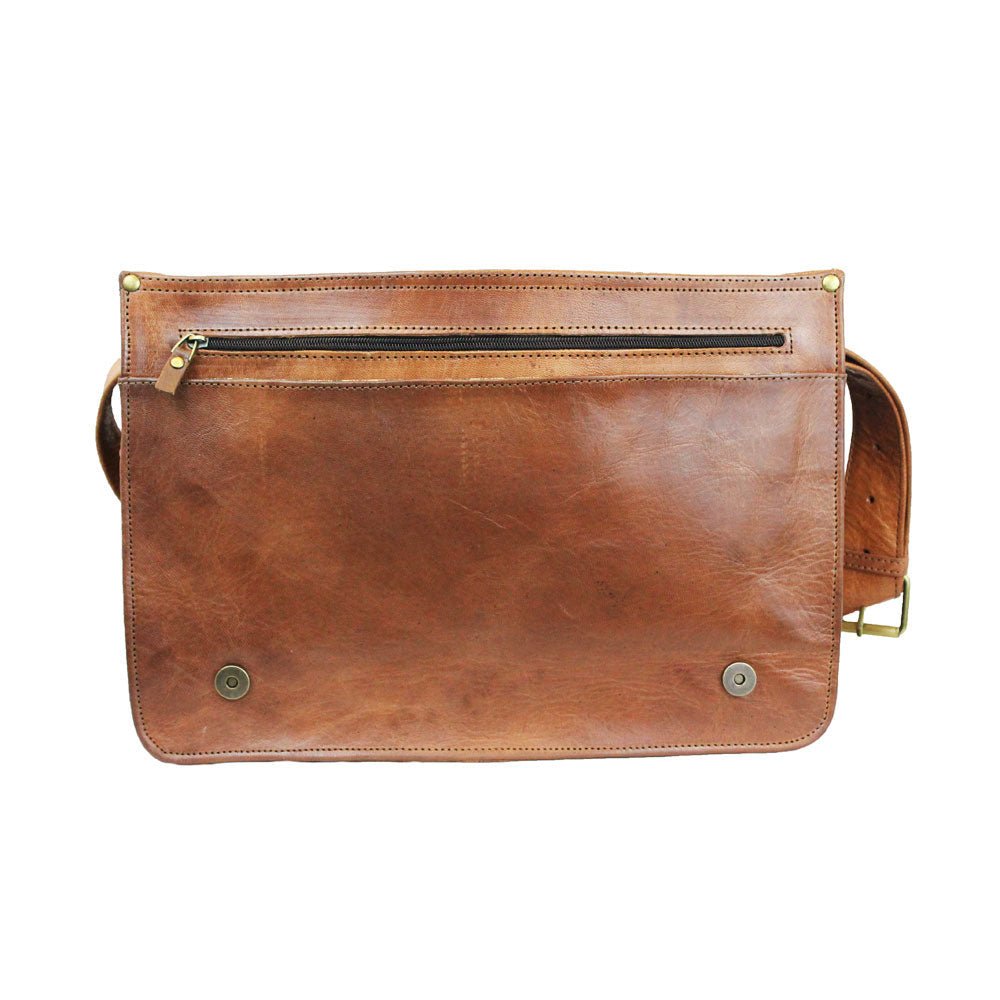 Victor Leather Messenger Bag - Tan - Artisan Stories