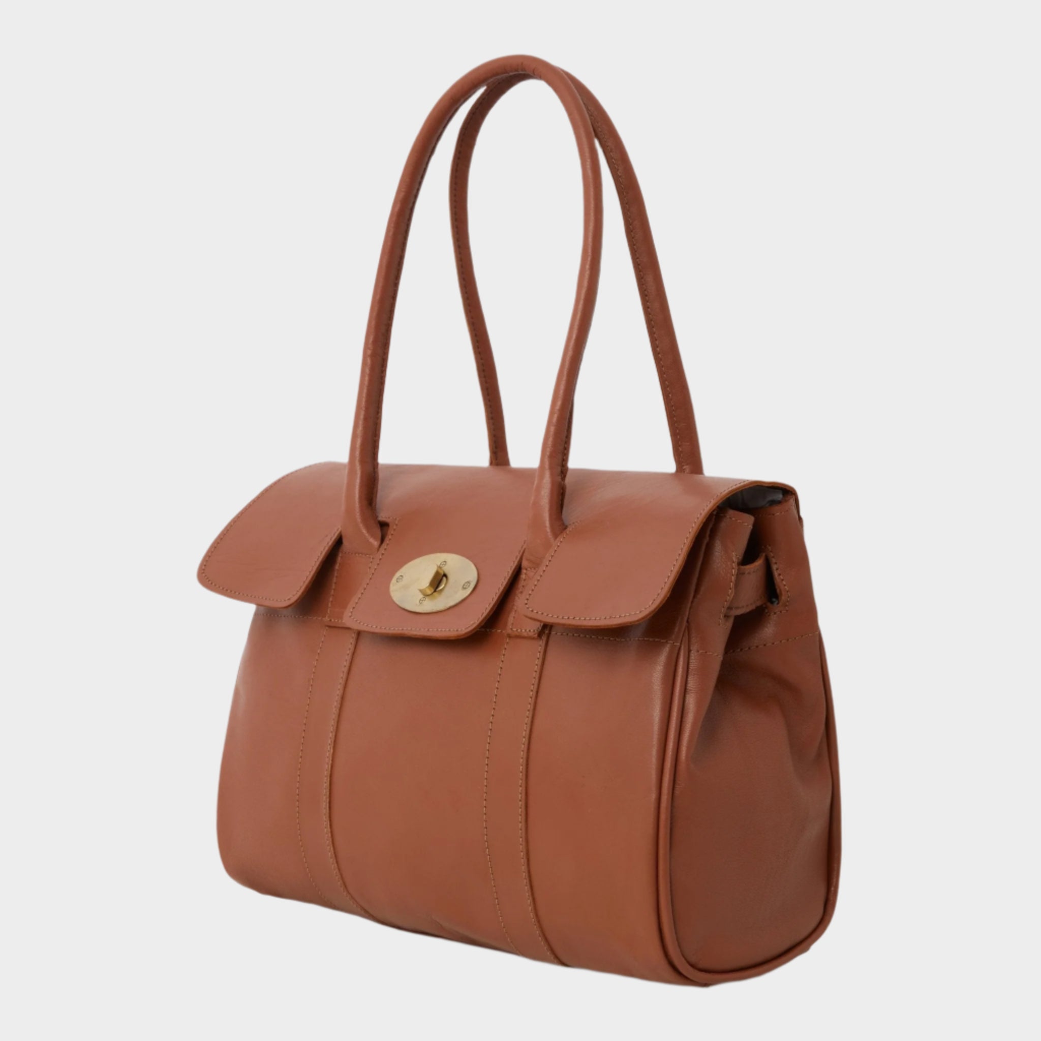Women's Leather Tote Handbag Light Brown - Artisan Stories