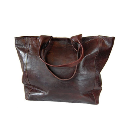 Woven Leather Tote Handbag Chocolate Brown - Artisan Stories