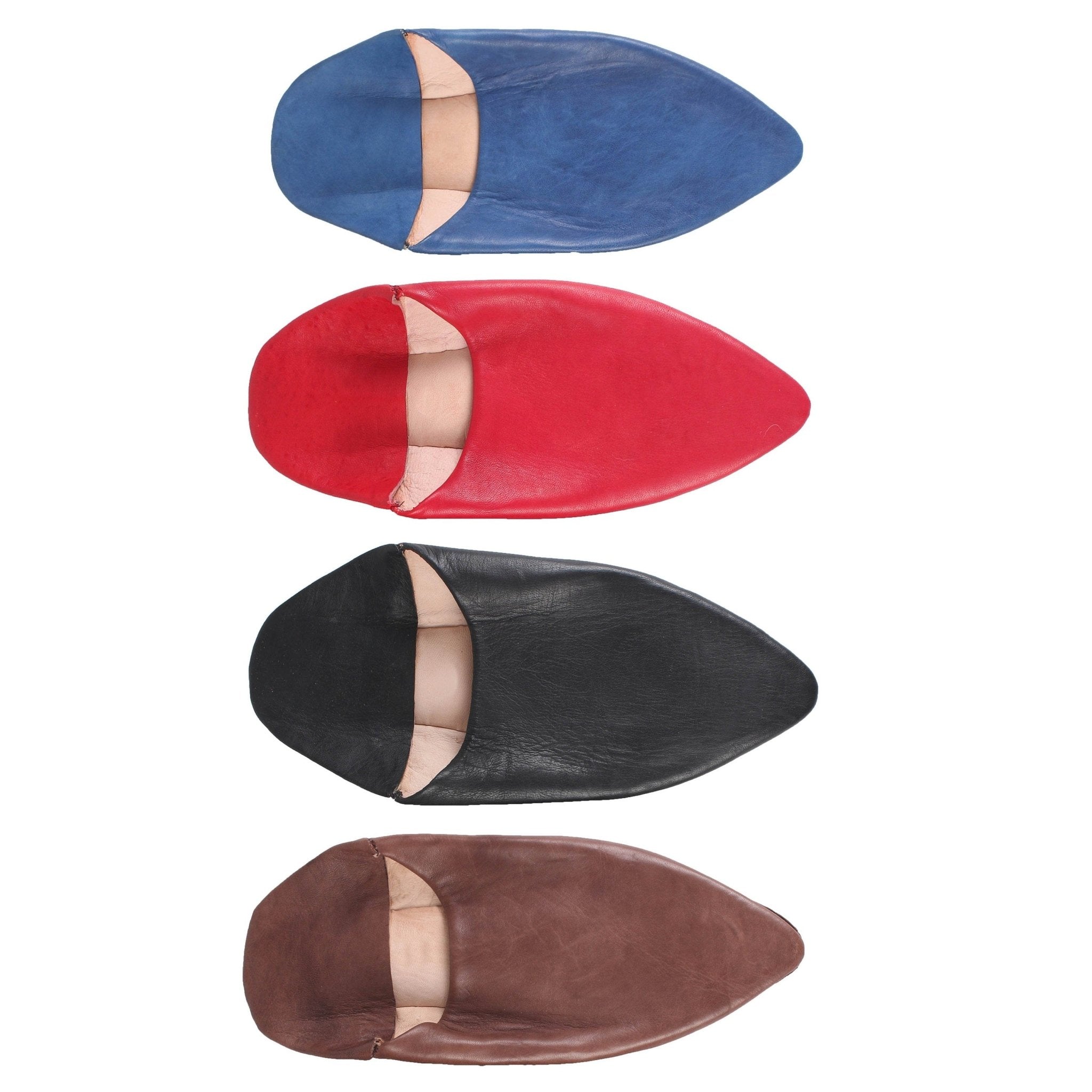 Men's Moroccan Pointed Babouche Slippers- Red - Artisan Stories